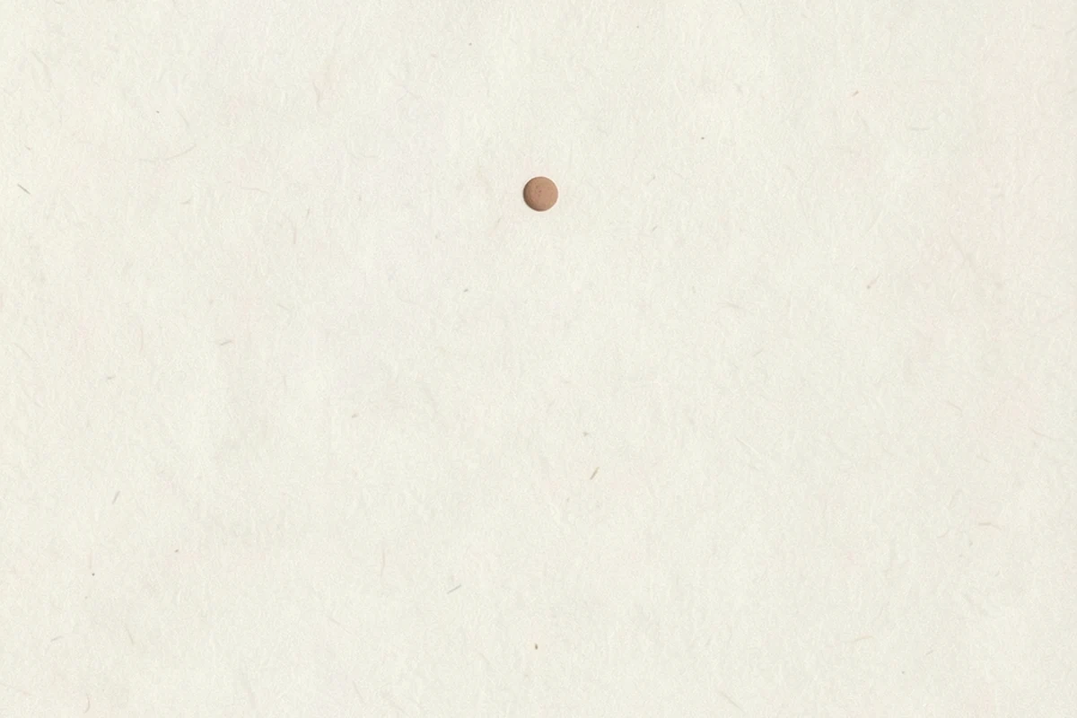 A minimal illustration of one long thin horizontal line and, far below it, a single very small dot, separated by a large area of empty pale ground to suggest a difference of scale